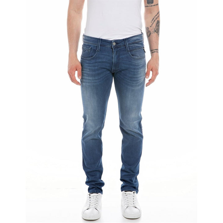 Replay Herren Jeans Anbass Slim-Fit mit Comfort Stretch 33W / 32L Medium Blue 009-3, 33W / 32L Mediu