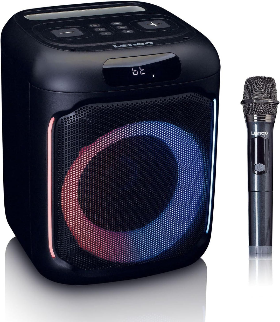 Lenco PA-100 Bluetooth PartyBox - Tragbarer Party-Lautsprecher - Bluetooth 5.0 mit TWS - IPX4 - Part