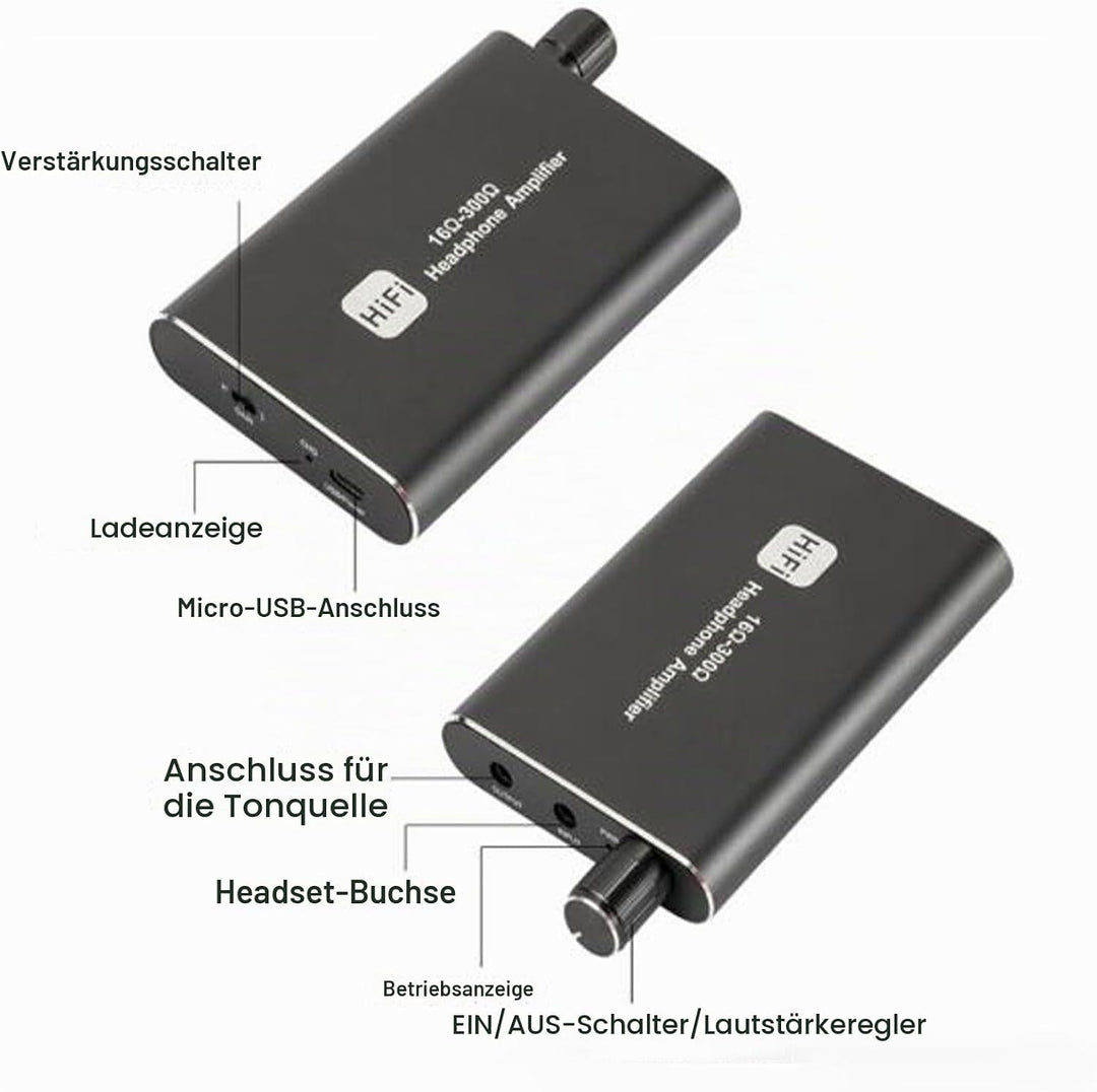 Kopfhörerverstärker, 3,5 Mm Professioneller HiFi-Kopfhörerverstärker, Impedanz 16–300 Ω, Tragbarer K