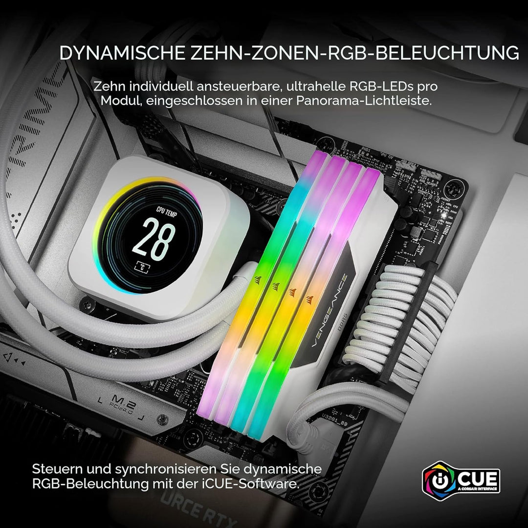 Corsair Vengeance RGB DDR5 64GB (2x32GB) 5200MHz C40 Intel-Optimierter Desktop-Speicher (Dynamische