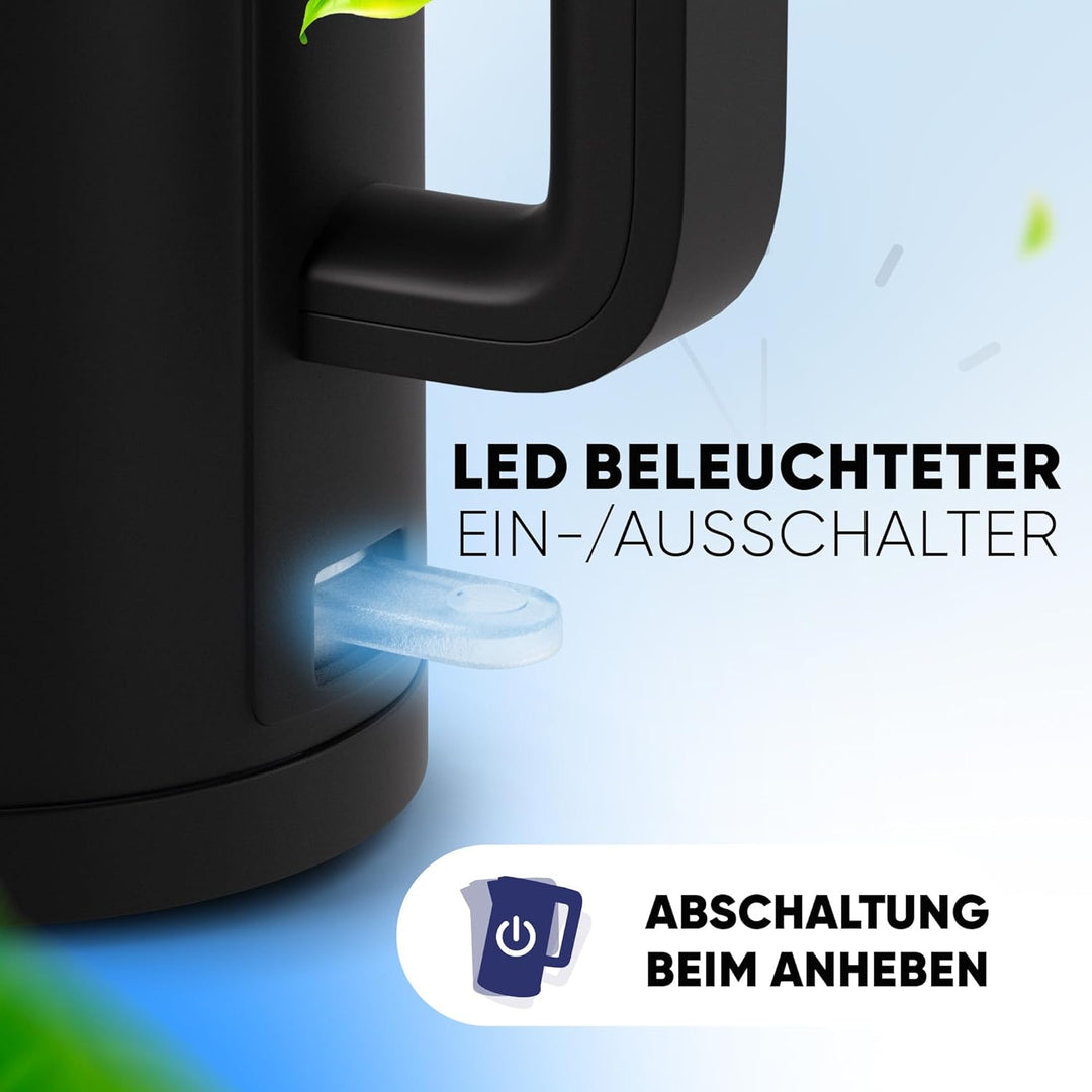 Stillstern Wasserkocher mit Edelstahl Filter [1,7L - 2200W] Wasserkocher mit Präzisionsausguss und A