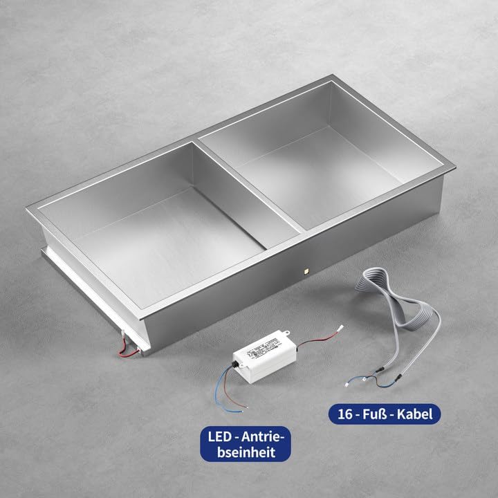 Bernkot Wandnische Dusche Edelstahl mit LED, Unterputz Duschregal, Zweilagige Wandnische Bad Nische