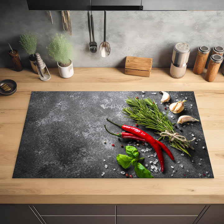 KitchenYeah© Herdabdeckplatte Einteilig Küche Kochfeld Abdeckung Ceranfeld Herdplattenabdeckung Aufr