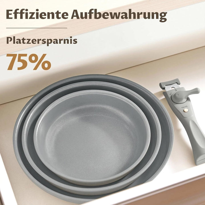 Pfanne Induktion 20, 24, 28 cm, Bratpfanne mit Antihaft-Keramikbeschichtung, Molekular gebondeter In