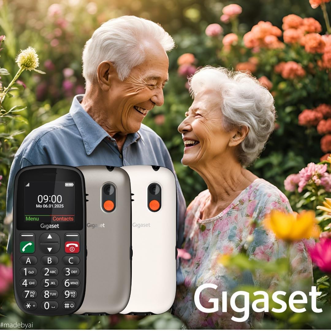 Gigaset GL395 Mobiltelefon – einfache Bedienung für Senioren, grosse Tasten & SOS-Notruftaste – Stau