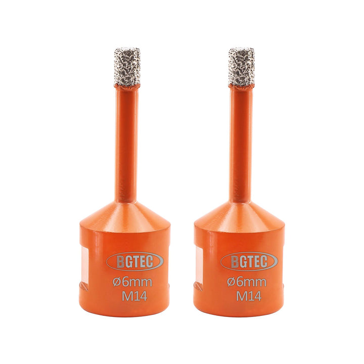 BGTEC Diamant Fliesenbohrer - 2 stücke 6MM Diamantbohrer Lochsäge mit M14 Gewinde für Fliesen Porzel