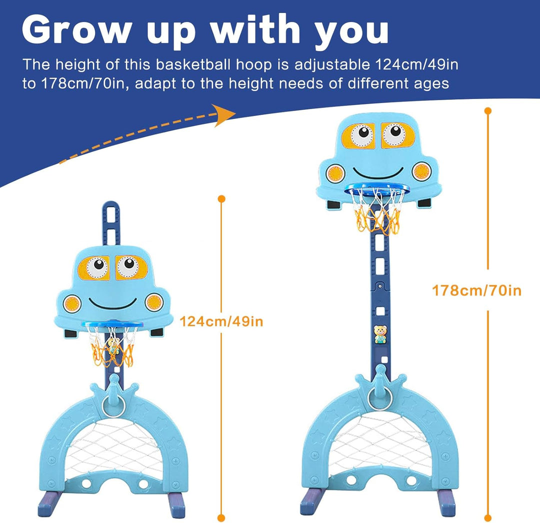 Kinder Basketballständer Höhenverstellbar von 124 bis 178 cm| Basketballanlage mit Einstellbare |Bas