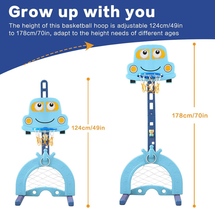 Kinder Basketballständer Höhenverstellbar von 124 bis 178 cm| Basketballanlage mit Einstellbare |Bas