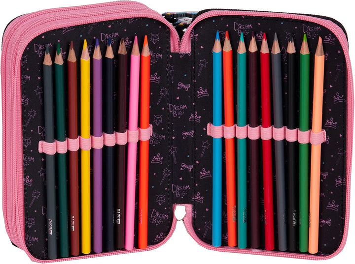 Goldkids Federmappe Federtasche Einhorn Motiv 3-fache Federmäppchen 45-teilig gefüllte Schüleretui S