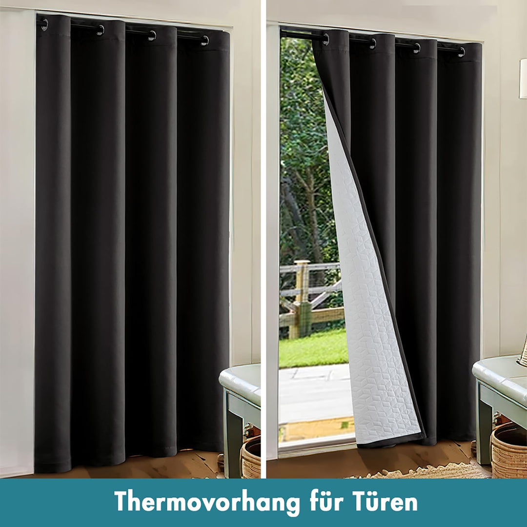 MIULEE Vorhänge Doppellagige Thermovorhang Gegen Kälte und Hitze, 1 Stück Dicker Thermovorhang Kälte
