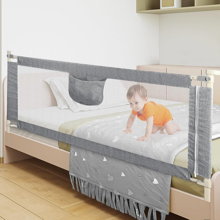 OHMG Bettgitter 180cm Bettschutzgitter Kinderbettgitter für Kinder Babybettgitter Klappbar,Kinderbet