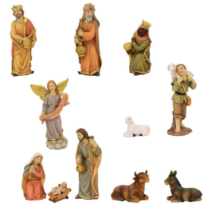 FADEDA 11x Krippenfiguren/Höhe:6 cm/handbemalt/detailgetreue Krippen Figuren - Weihnachten Tisch Dek