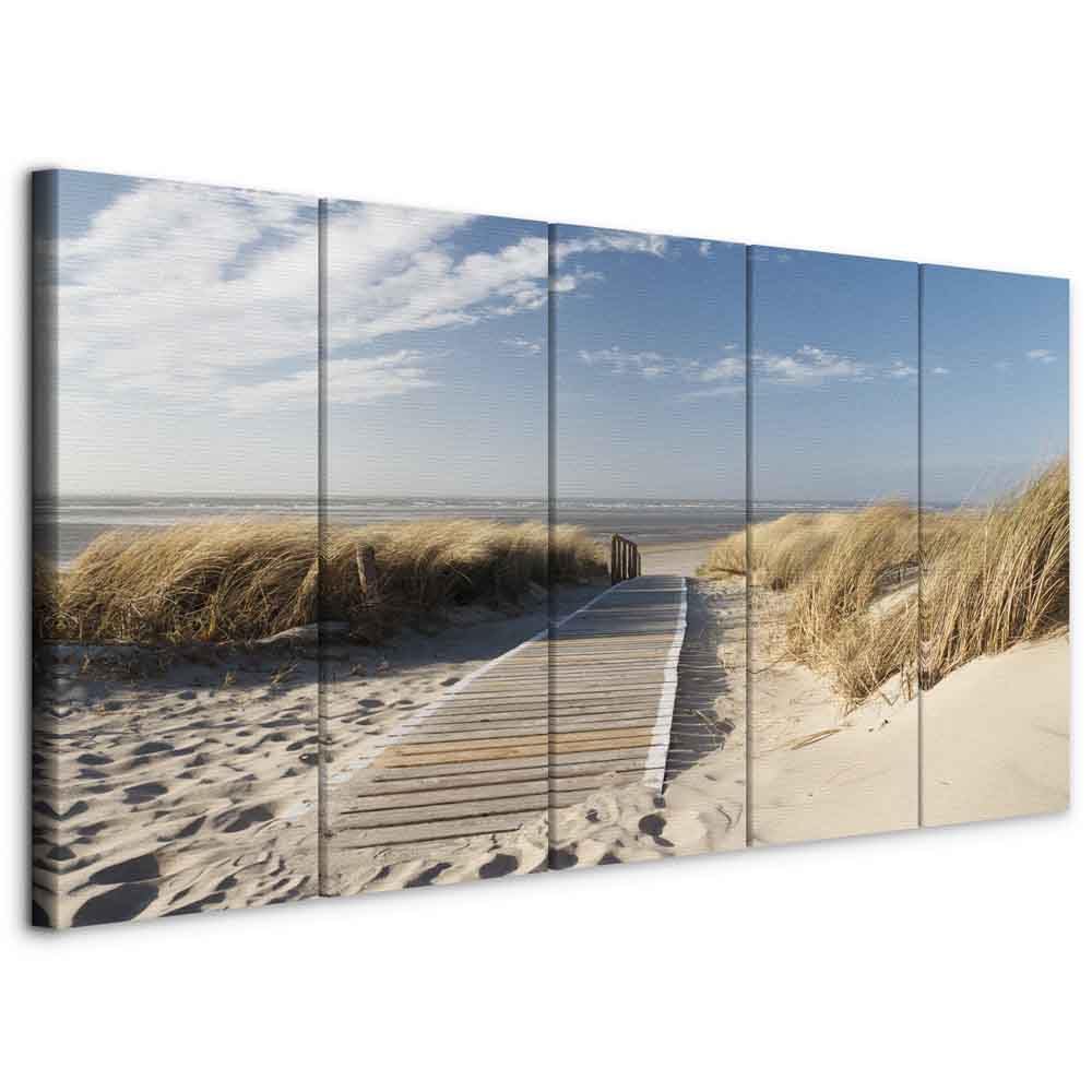 B&amp;D XXL - Akustikbild Sand Himmel Natur, 225x90 cm, 5-teilig, Schallschutz