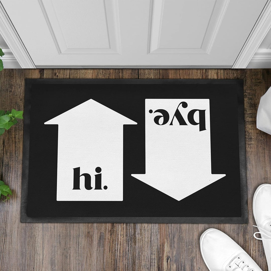 Trendation - Hi Bye Fussmatte Schmutzfangmatte Waschbar Geschenk mit Spruch 60x40 cm