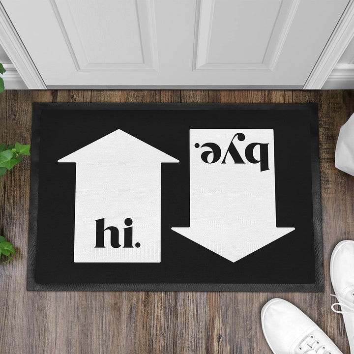 Trendation - Hi Bye Fussmatte Schmutzfangmatte Waschbar Geschenk mit Spruch 60x40 cm