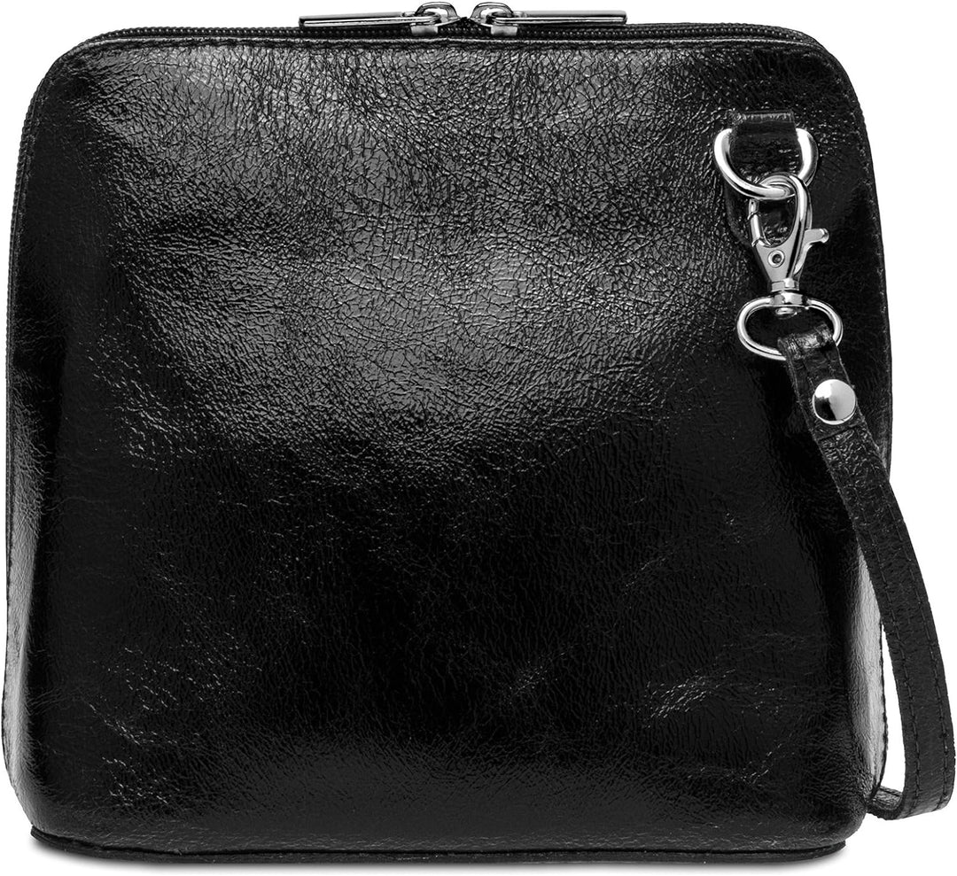 Caspar TL778 kleine elegante Damen Leder Clutch Umhängetasche Einheitsgrösse Schwarz, Einheitsgrösse