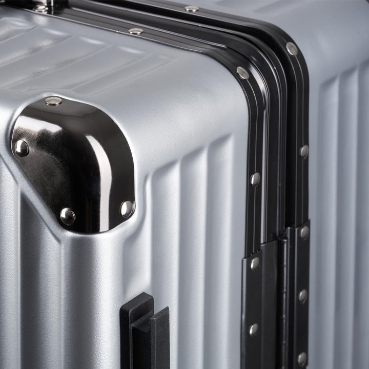 It’Go Aluminiumrahmen-Hartschalenkoffer M – ABS-Gepäck mit Metallecken, TSA-Schloss & 4× 360° Spinne