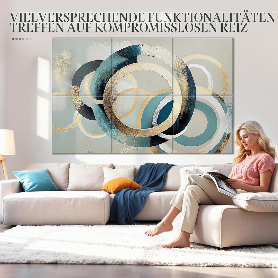 Kunst-Akustikplatten, 6 Stück, selbstklebend, grosse Wandkunst-Gemälde für Wanddekoration, schallabs