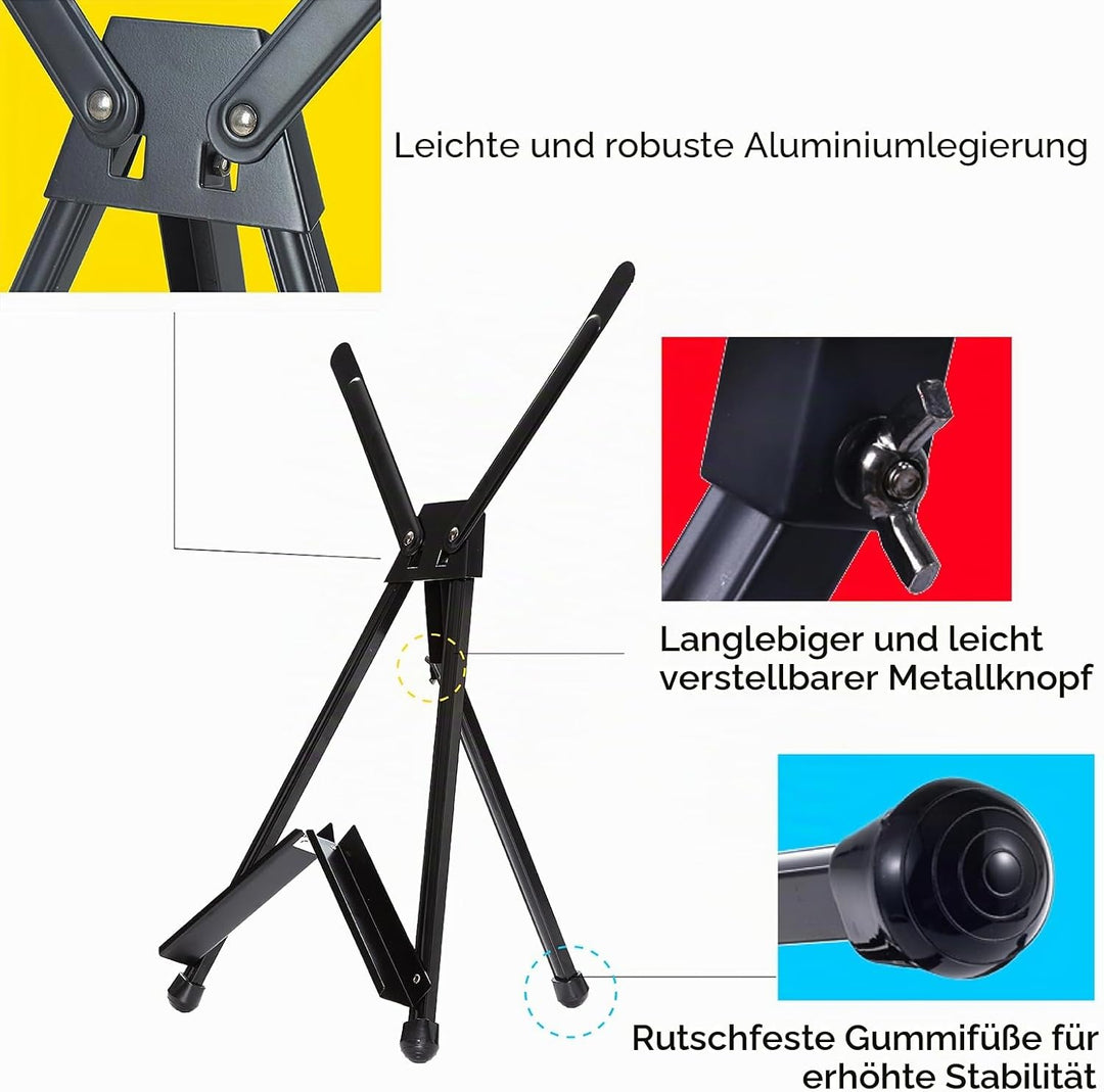 MEEDEN 10 pcs Künstler Display Staffelei, Aluminium Stativ Tischstaffelei, Staffelei Leicht und Klap