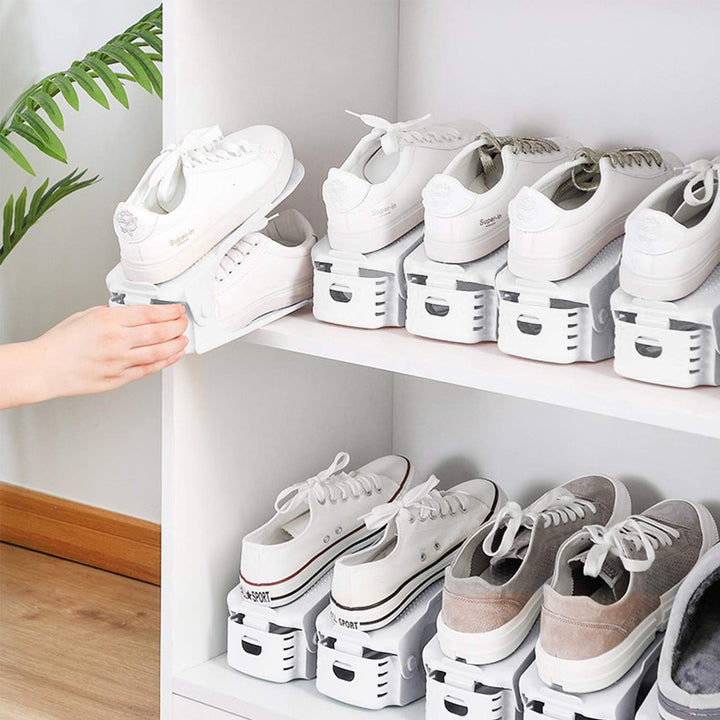 FIVMEN 20 Stück Einstellbare Schuhschlitze aus PP Anti-rutsch Schuhregale Höhenverstellbare Schuhsta