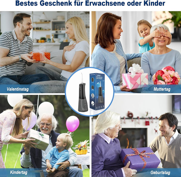 SURFOU Munddusche Kabellos Water Flosser for Teeth, Elektrische Wasserflosser für Zähne Oral Irrigat