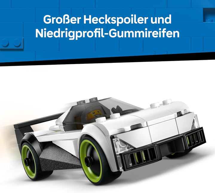 LEGO City Düsenflieger vs. Rennauto - Spielzeug Set mit Flugzeug, Supersportwagen und Pilot und Fahr