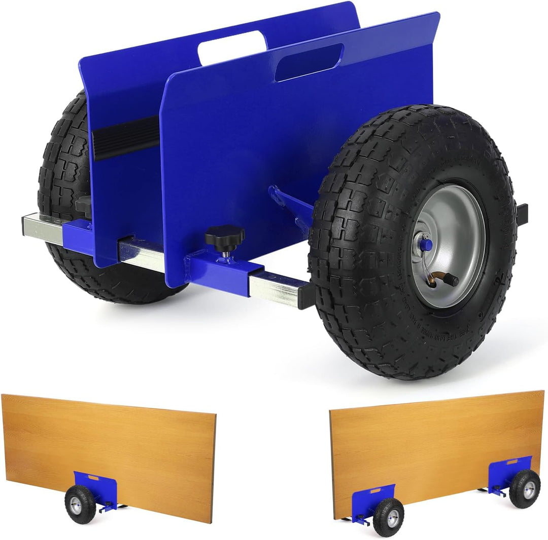 Plattenwagen, 272 kg Tragfähigkeit, Mit 25.4CM Gummiluftreifen, Klemmwagen Plattentransportwagen Pla