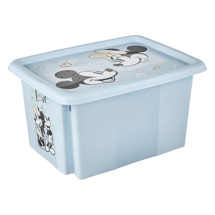 keeeper Micky Maus Aufbewahrungsbox mit Deckel, Dreh- und stapelbar, Für Kinder, 15 l, Karolina, Clo