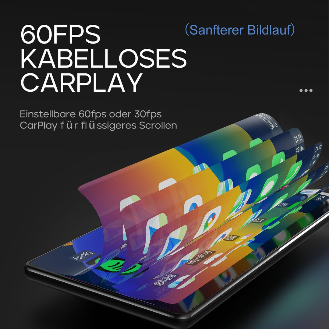 [2025 Voll laminierter Bildschirm] CarpodGo T3 Pro Portable 60fps Wireless Carplay Android Auto, 8,9