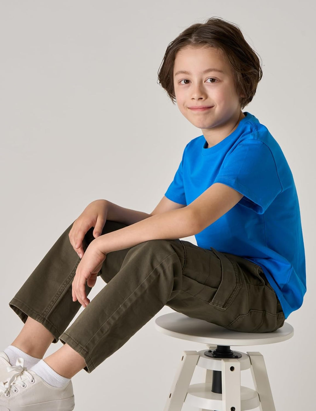 LAPASA Kinder T Shirt 100% Baumwolle 4er Pack Unisex 3-13 Jahre/ 95-165 Jungen Mädchen K01 7-8 Jahre