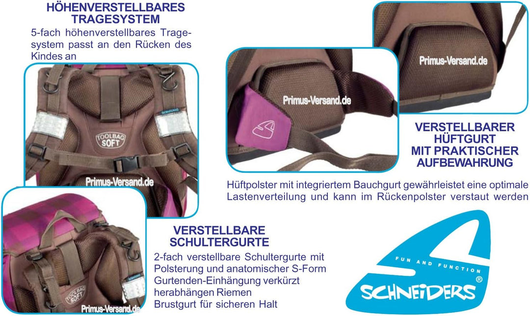 Schneiders Together Forever - Horse Pferd - TOOLBAG Soft Schulranzen-Set 5tlg. mit FEDERMAPPE - 7841