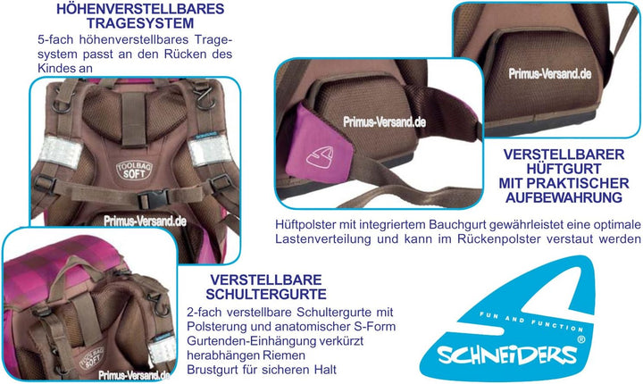Schneiders Together Forever - Horse Pferd - TOOLBAG Soft Schulranzen-Set 5tlg. mit FEDERMAPPE - 7841