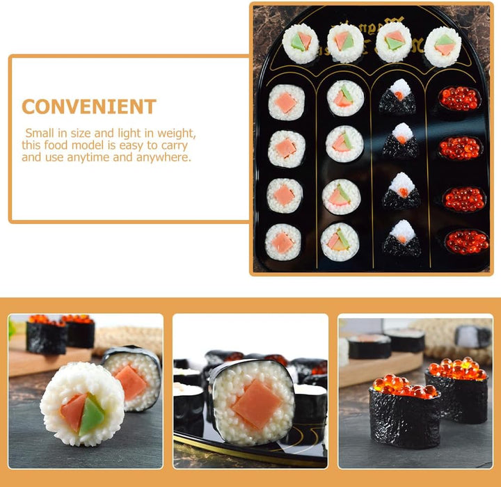 Garneck 12 STK Sushi-Simulation Puppenhaus Essen Miniatur Falsches Lachs-Sushi Künstliches Sashimi L