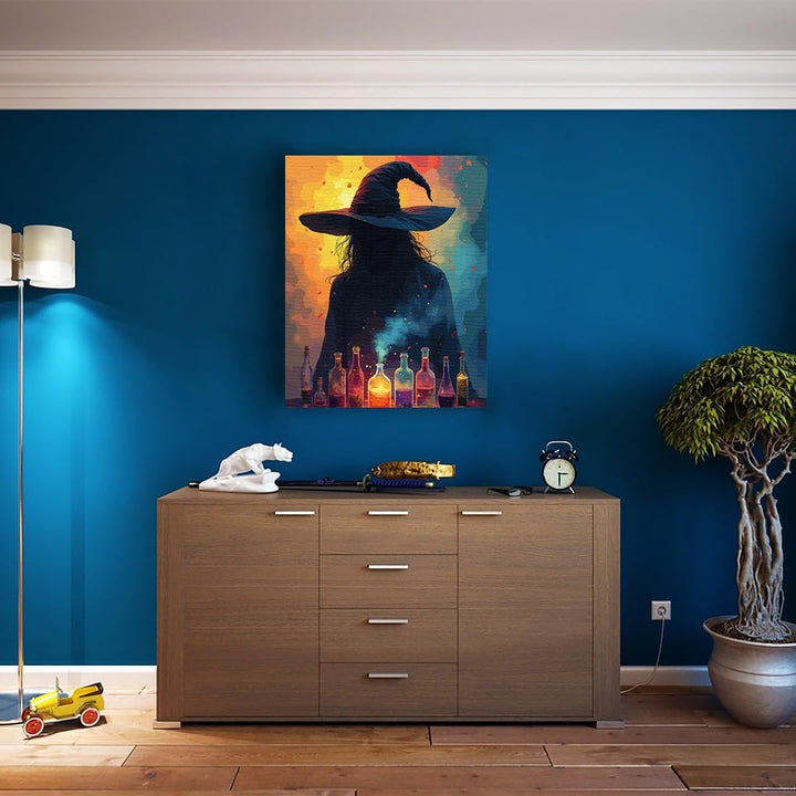 Artnapi Malen nach Zahlen Erwachsene mit Rahmen | DIY Handgemalt | Zauberin und Zaubertränke| Kit fü