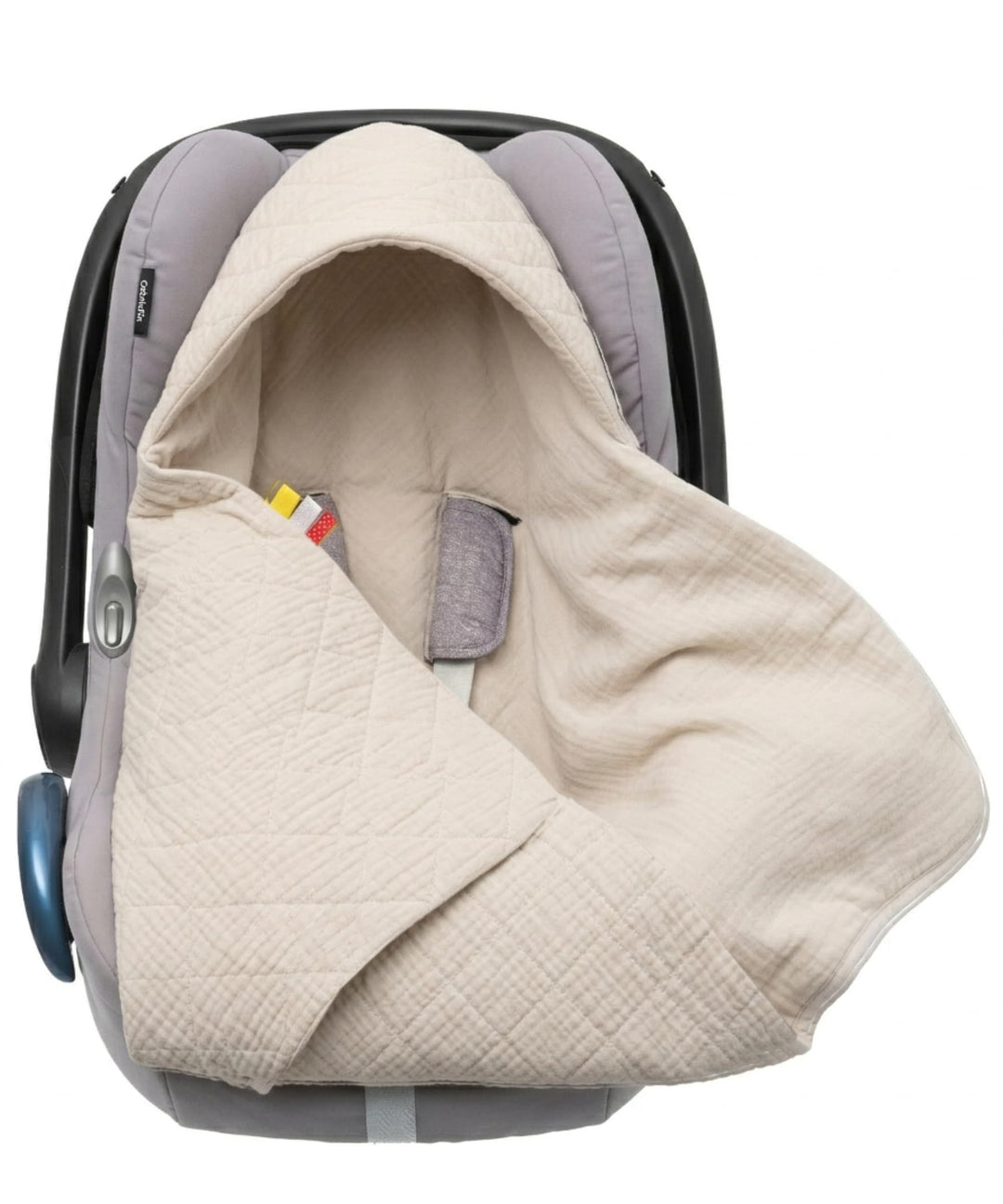 Musselin Einschlagdecke Baby für Babyschale & Kinderwagen - Universal 3/5-Punkt-Gurt - 100% Baumwoll