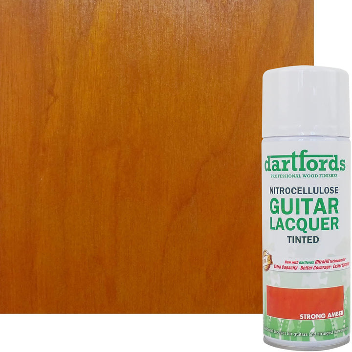 dartfords Nitrozellulose-Gitarrenlack, getönt, Bernstein (Strong), Sprühdose, 400 ml Amber (Strong)