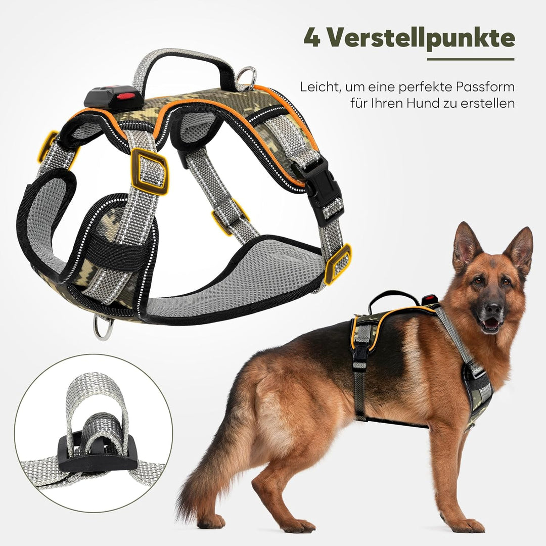 Leuchtgeschirr für Hunde Wiederaufladbares Leuchtendes Hundegeschirr Gepolstert Reflektierend Brustg
