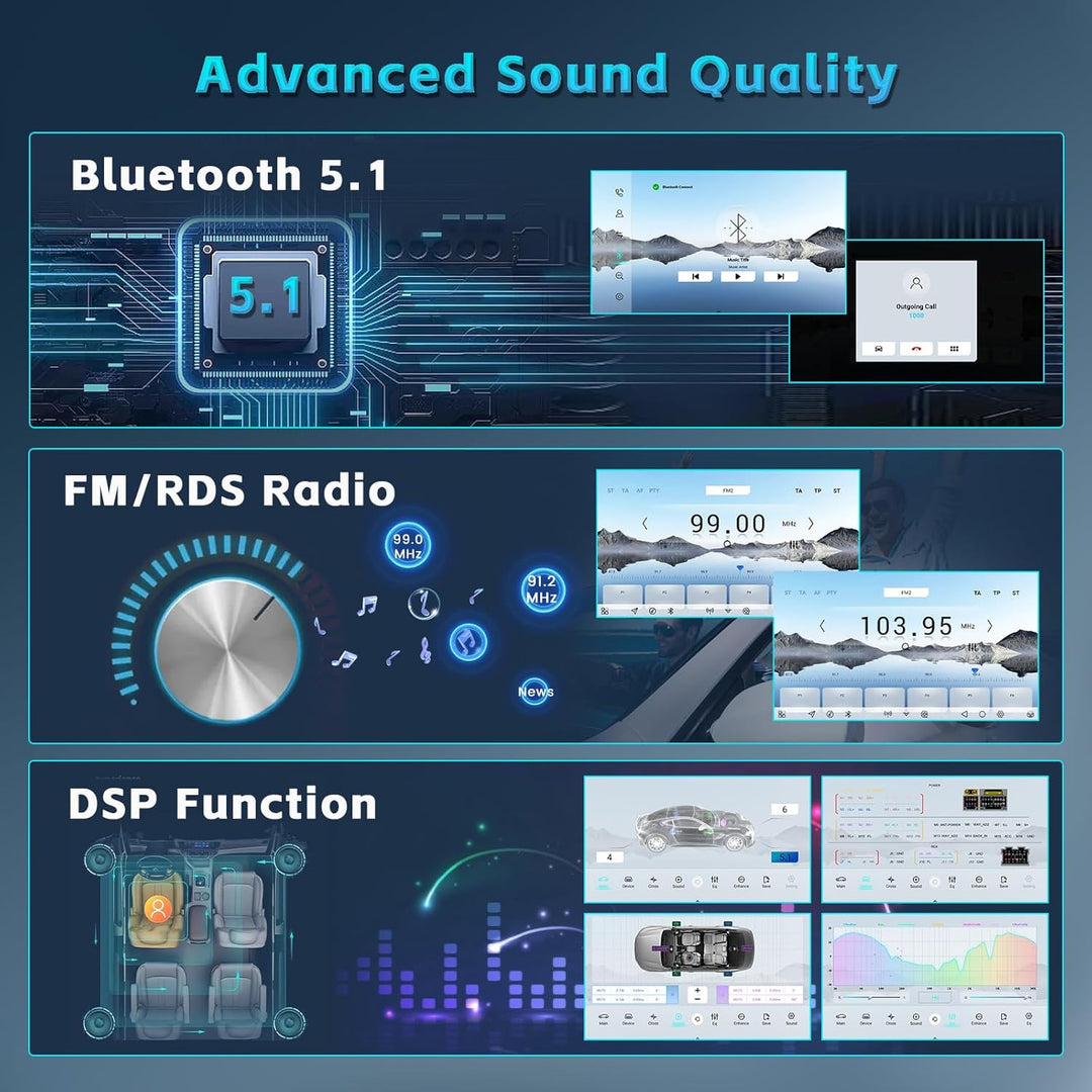 Inefala Autoradio für Peugeot 107/Toyota Aygo/Citroen C1 2004-2014, 8-Kern 4+64GB Android 15 Qualcom