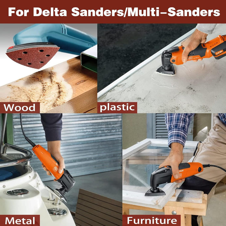 STEBRUAM Deltaschleifer Schleifpapier Dreieckschleifer,70 Stück Delta Schleifpapier Klett Schleifpap