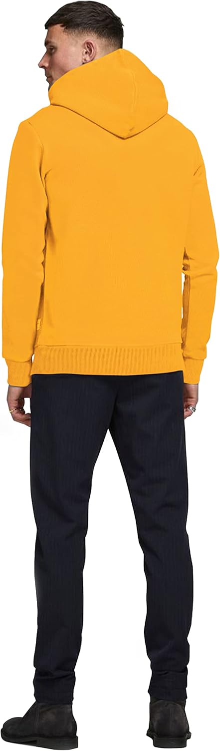 JACK & JONES Male Kapuzenpullover Einfarbig Kapuzenpullover S Golden Orange, S Golden Orange