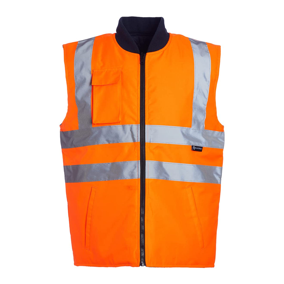 Blackrock Wende-Bodywarmer, für Herren und Damen, gesteppt, mit warmem Reissverschluss, hohe Sichtba