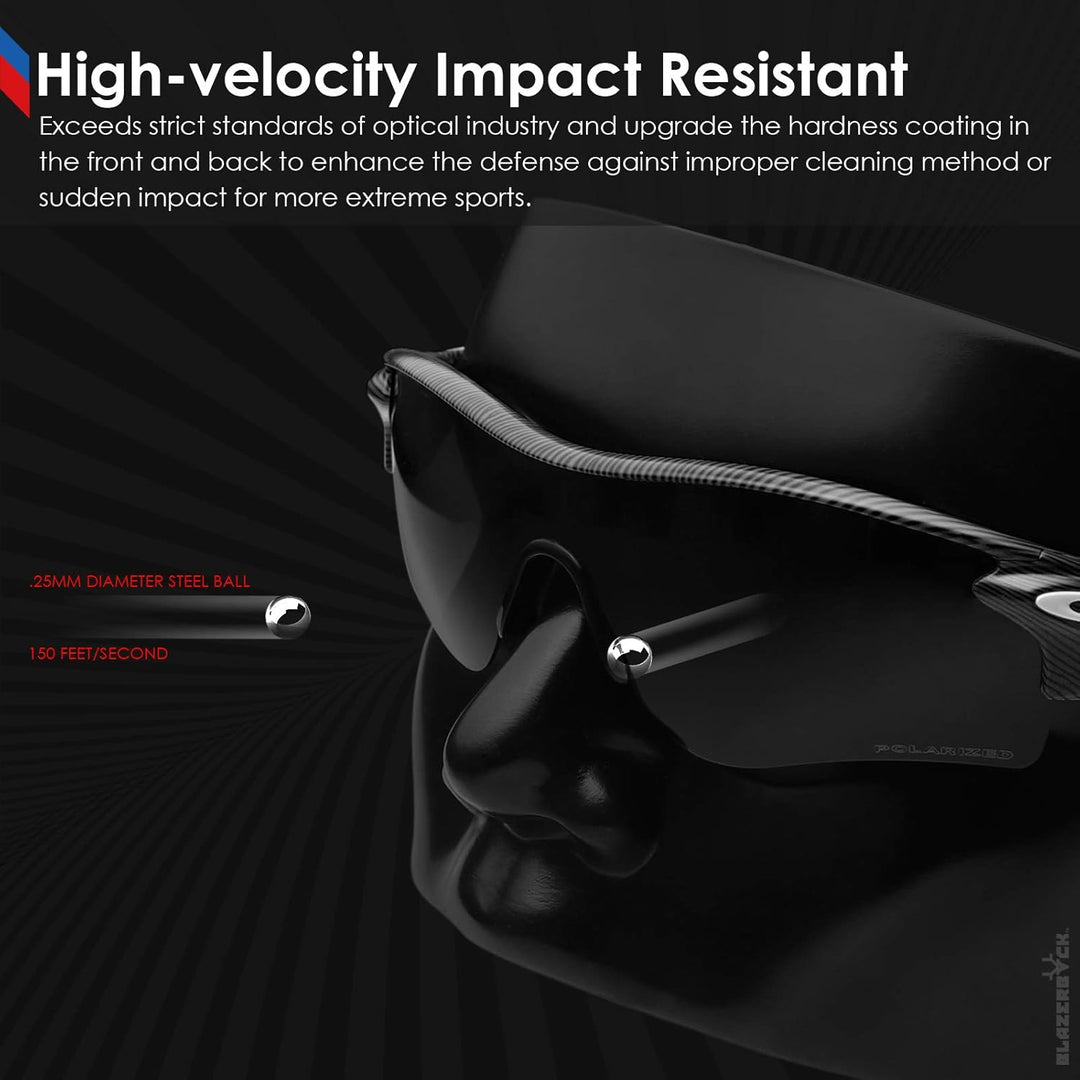 BlazerBuck Anti-salz Polarisierte Ersatzgläser für Oakley Flak Jacket XLJ Entlüftet Mitternachtsblau