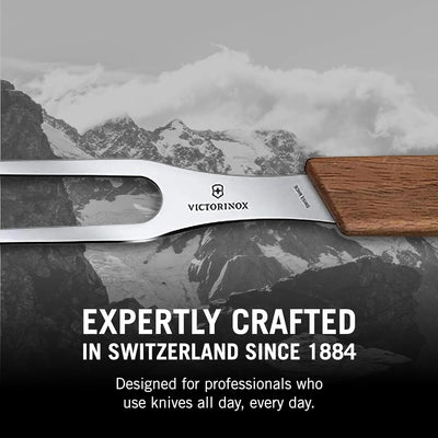 Victorinox, Swiss Modern, Profi Tranchiergabel, Extra Scharfe Klinge, 15 cm, Edler Holzgriff, Rostfr