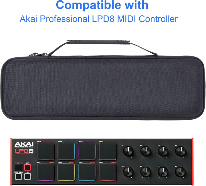 co2CREA Hart Reise Schutz Hülle Etui Tasche für AKAI Professional LPD8 USB MIDI Pad Controller (Nur