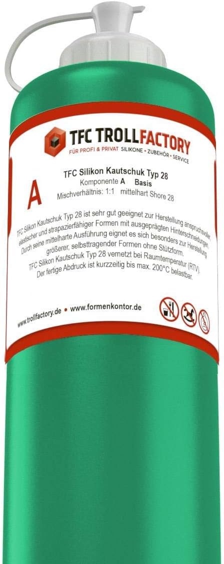TFC Troll Factory Silikon Kautschuk Typ 28 Abformsilikon mittelhart 1:1 RTV NV Dubliersilikon 1kg 1