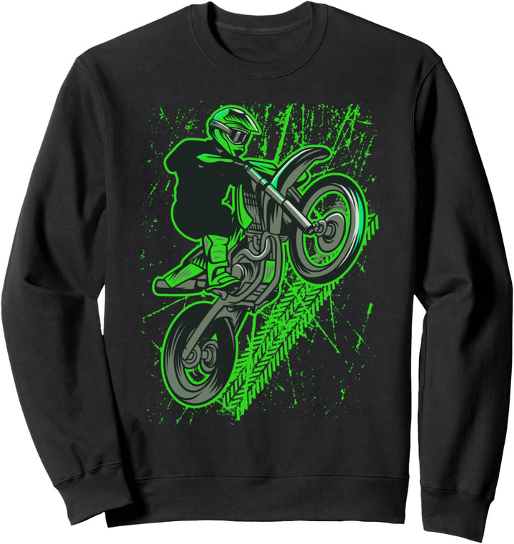 DIRT BIKE Motocross Enduro Green Supercross Outdoor Sport Sweatshirt