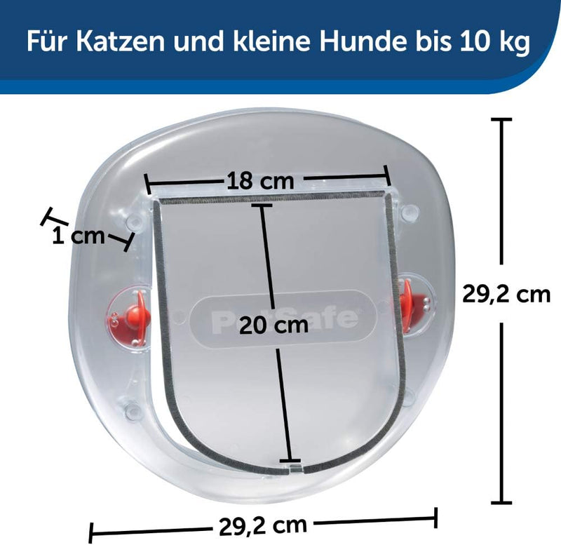 PetSafe Grosse Katzenklappe für Katzen/kleine Hunde, Ideal für Fenster/Schiebetüren, Tiere bis 10 kg