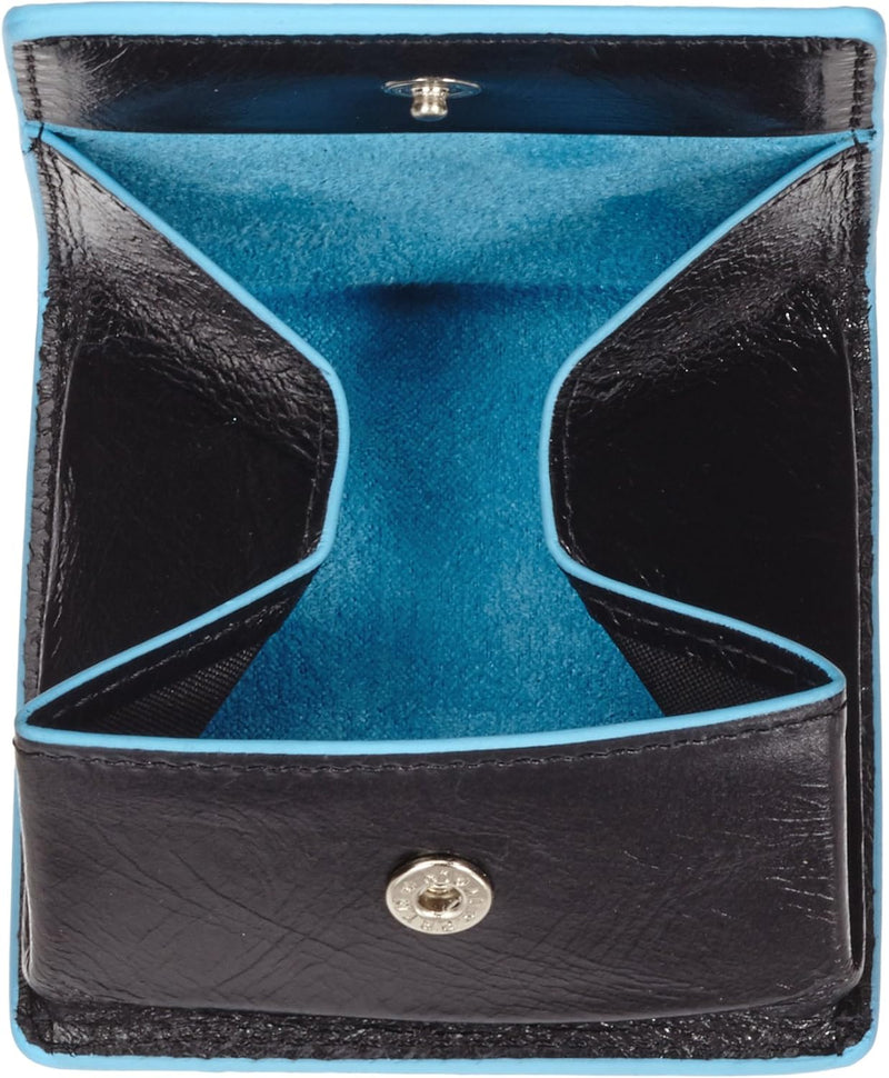 Piquadro PU2634B2 Geldbörse, Kollektion Blau Square, Schwarz, 8 cm