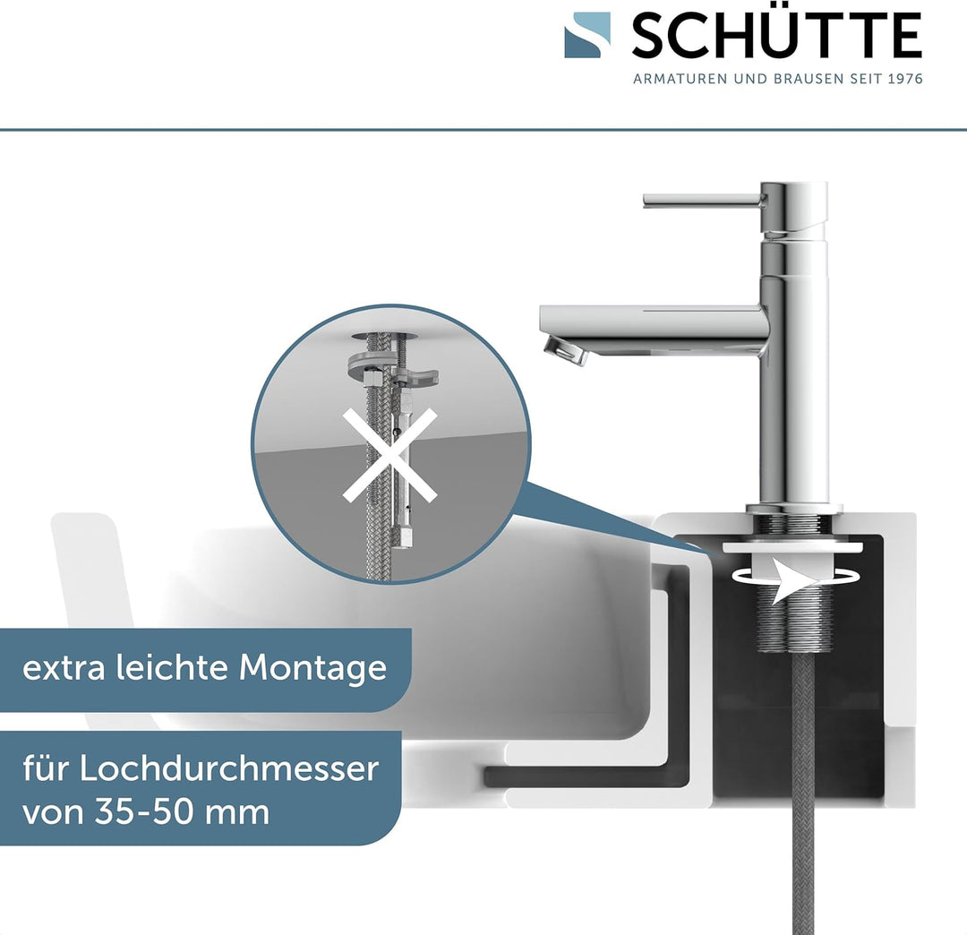 SCHÜTTE Kaltwasserhahn LAURANA 35911, Wasserhahn Bad nur für Kaltwasser, Waschtischarmatur im Gäste-
