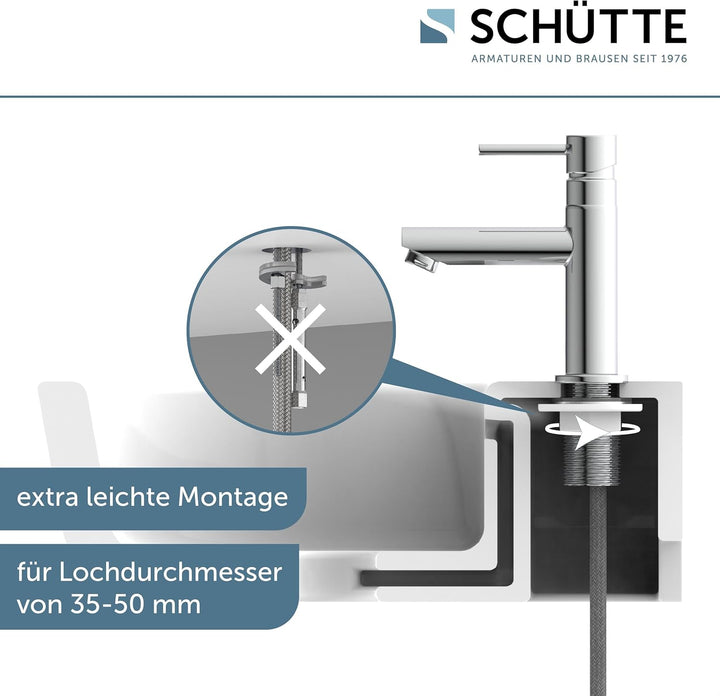 SCHÜTTE Kaltwasserhahn LAURANA 35911, Wasserhahn Bad nur für Kaltwasser, Waschtischarmatur im Gäste-